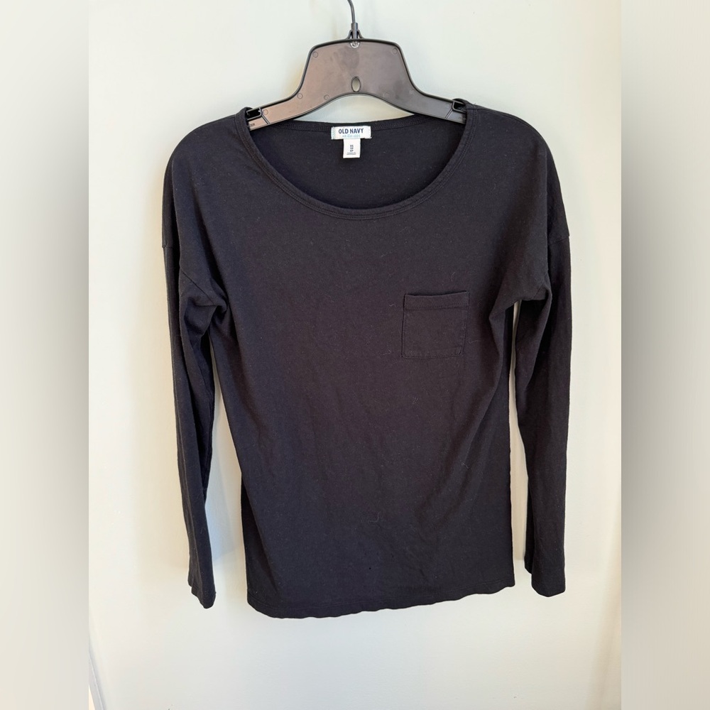 Old Navy | Long Sleeve Black Shirt with Pocket XS